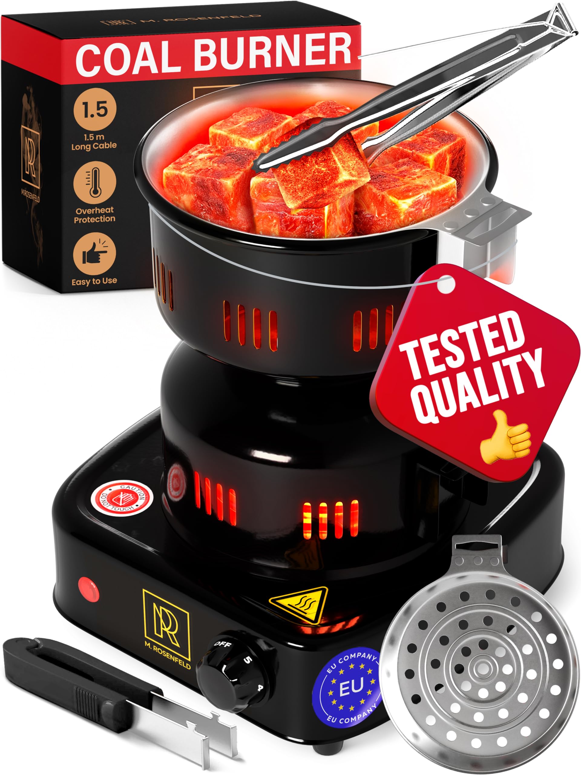 Photo 1 of Hookah Coal Burner for Hookah – Premium FIRE Tower Multipurpose Electric Stove for Hookah Coals Burner for Shisha, Free Hookah Tongs, overheat Protection, Hookah Charcoal Burner for Hookah Cubes