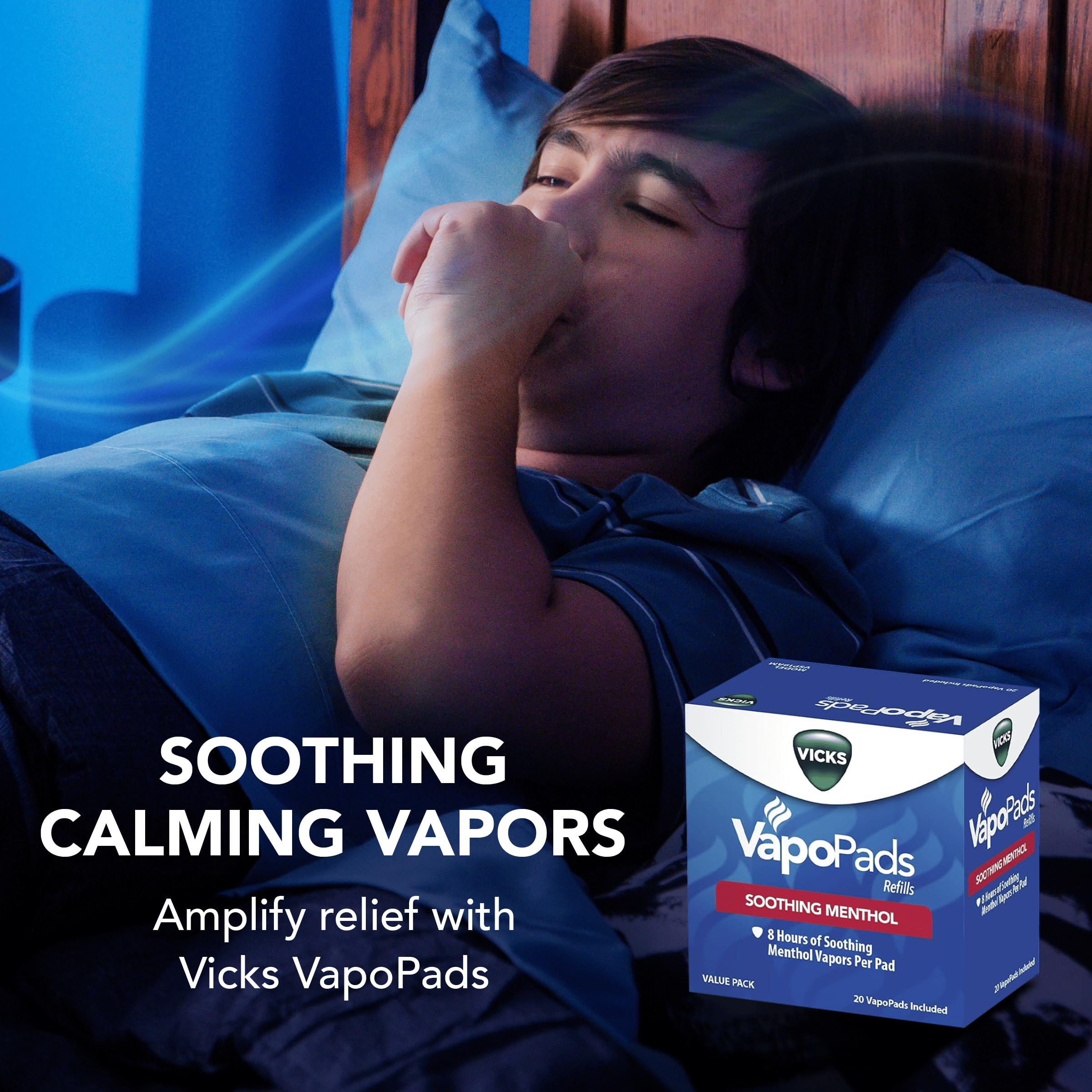Vicks VapoPads Original Menthol Scent - Vapor Pads Refill for Vicks Humidifiers and Steam Inhalers, Scent Pads for Congestion and Cough Relief, 20-Pack, Box Color May Vary