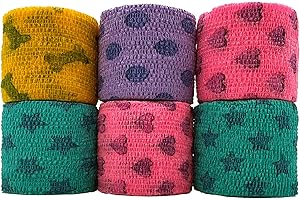 OVIK Health PetFlex Pet Pack – Flexible Self-Adhering Elastic Bandage for Wound Care – First Aid Wrap for Small Animals Like Dogs, Cats, and Other Pets - 2 inch, 6 Rolls