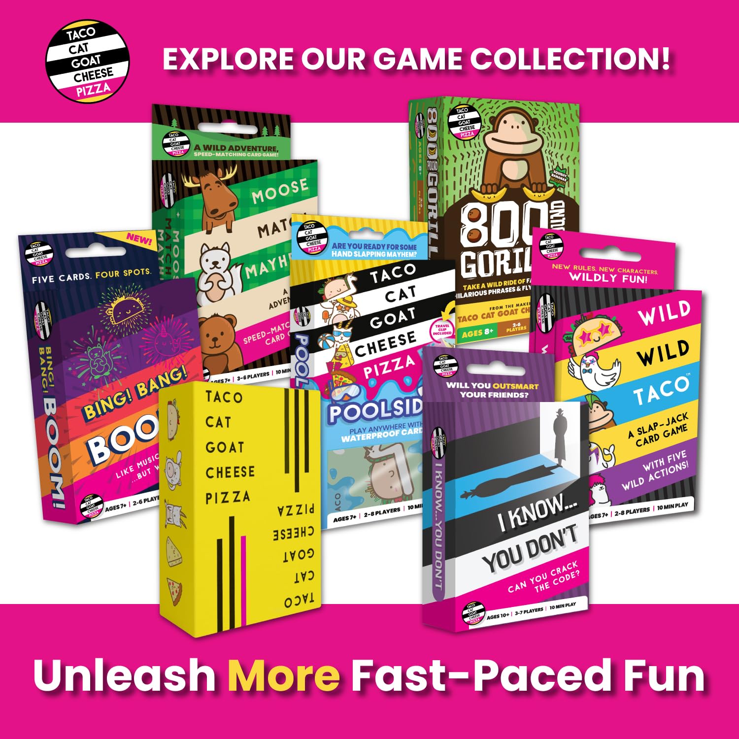 Bing Bang Boom Hilariously Fun Card Game for Family Game Night by Taco Cat Goat Cheese Pizza | Easy to Learn and Play with Fast 10 Minute Rounds | Fun for Kids, Teens, and Adults | 2 - 6 Players