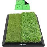 TROLLBIRD Dual Turf Golf Hitting Mat with Replaceable Velvet Mat | Golf Training Accessories for Swing Path Feedback,12.6"x16.5" Heavy Duty Rubber Base,Anti-Slip Trainer Mat for Men Women Kids