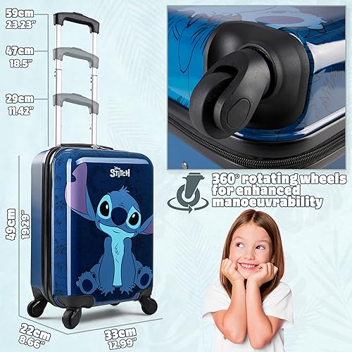 Disney Stitch Suitcase Set or Individual, Hard Shell Suitcase with