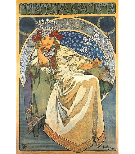 Amazon.com: Wee Blue Coo Alphonse Mucha Princess Hyacinth 1911 Old