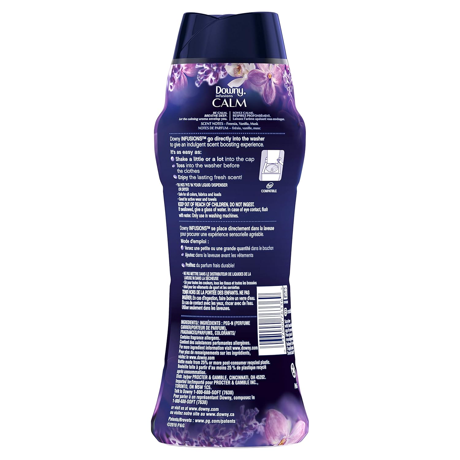 Downy Infusions In-Wash Scent Booster Beads, Calm, Lavender and Vanilla Bean, 14.8 oz: Prime Pantry