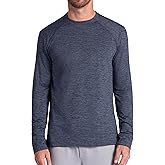 Gaiam Mens Bliss Balance Long Sleeve Crewneck Top, Standard Fit, Stretch Midweight Material