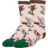 ooohyeah Kids Funny Saying Novelty Animal Crew Socks, Silly Crazy Dress Socks for Boys & Girls, Pig Deal