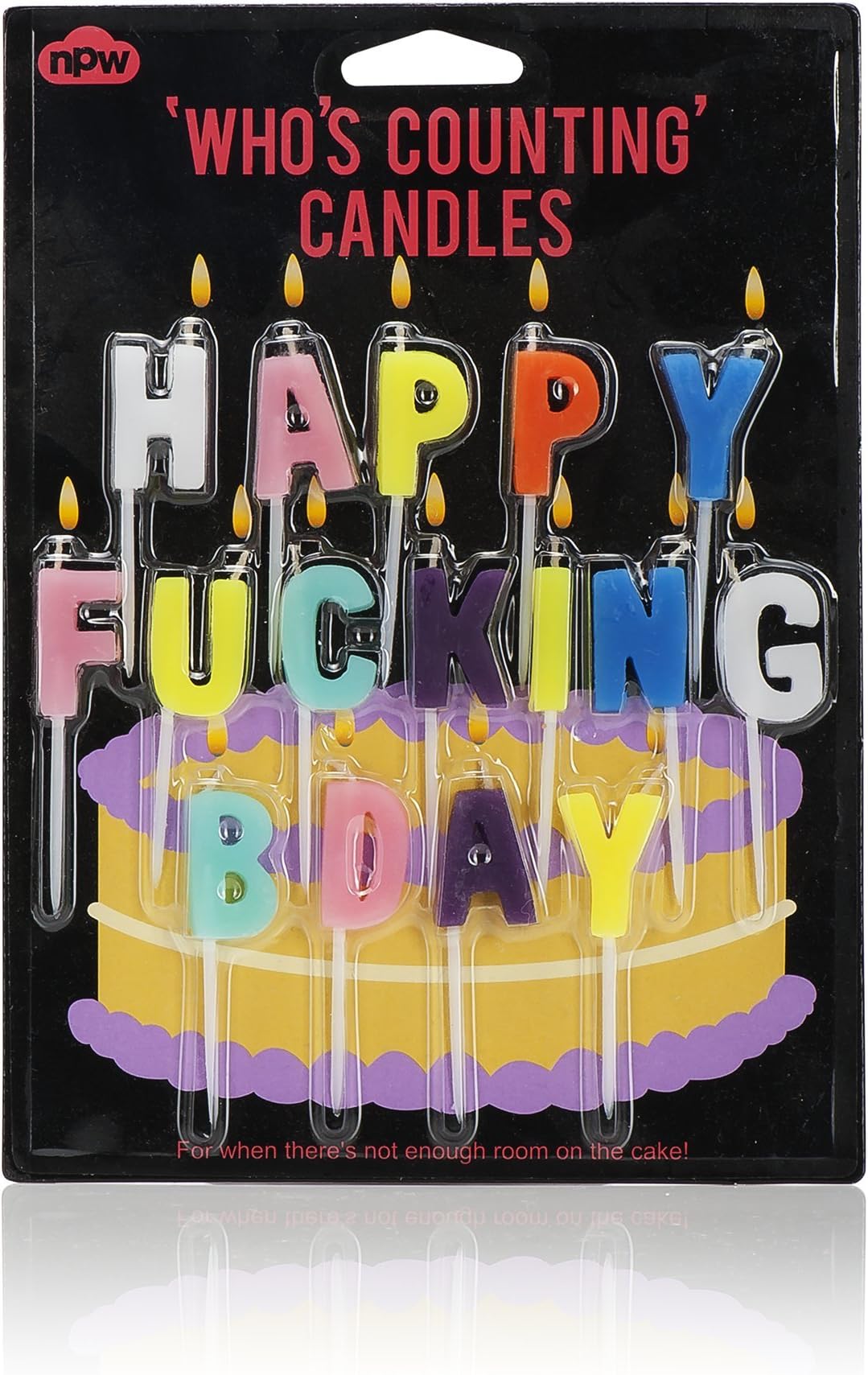 NPW Birthday Cake Candle Decorations - Happy F-ing Bday Rude Candles Celebration Nation