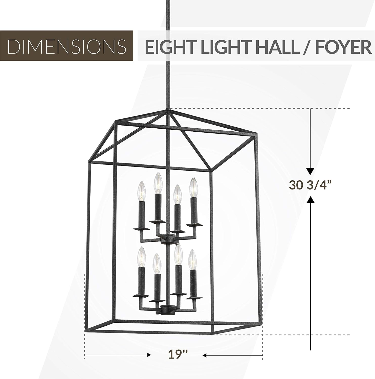 Sea Gull Lighting 5215004-839 Perryton Small Four-Light Hall / Foyer Hanging Modern Light Fixture, Blacksmith Finish: Sea Gull: Home Improvement