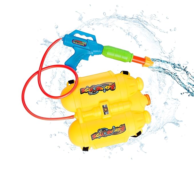 TK Gruppe Timo Klingler Wasserpistole Wasserspritzpistole Spritzpistole mit großer Tank Tankrucksack für Kinder und großer Re
