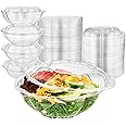 Stock Your Home 24oz Clear Plastic Salad Bowls with Lids Disposable (50 Pack) Small Takeout Container with Snap on Lid for Fruit Salads, Quinoa, Lunch and Meal Prep, Acai Bowl, To-Go Party Containers