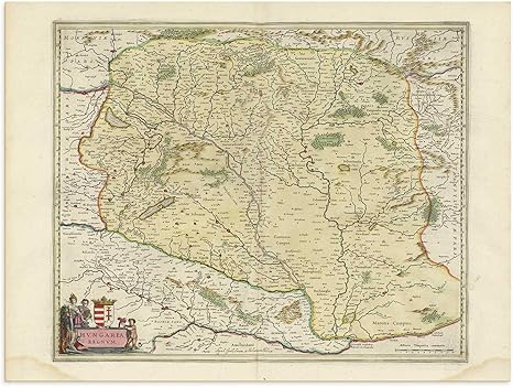 Amazon Blaeu Prints バンジャ ルカ ハンガリーの歴史地図プリント アンティーク アトラス作 ジョアン ブロエウ 古い地図 ショー ハンガリー ハンガリー ブダペスト アートフレーム ポスター オンライン通販