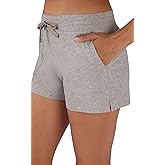 90 Degree By Reflex Lightweight Lounge Shorts - Casual Summer Jersey Shorts for Woman - Heather Satellite - XXL