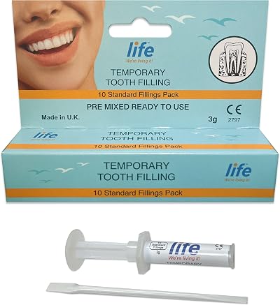 Life Healthcare Temporary Tooth Filling Kit - 10 Ready-to-Use Fillings