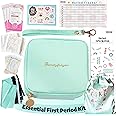 multipieyo Essential First Period Kit for Girls 10-12 | Period Bags for Teen Girls for School | First Period Gift with Sanitary Pad Storage Bag, Wipes, Period Tracker and More(Mint)