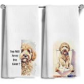 MANCUNCER Funny Goldendoodle Gifts for Women Men Hand Towels Set of 2, Goldendoodle Decor Bathroom Towels，Dog Doodle Kitchen Bathroom Decor,(24x16Inch)