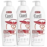 Curel Ultra Healing Intensive Fragrance-Free Lotion For Extra-Dry Skin, Dermatologist Recommended, Ideal for Sensitive Skin, Cruelty Free, Paraben Free, 13 Oz, Pack of 3