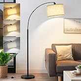 71" Arc Floor Lamps for Living Room, Standing Lamp with Adjustable Head | Tall Pole Lamp with Foot Switch, Arched Reading Light for Bedroom, Office, 9W Adjustable Color Temperatures Bulb Included