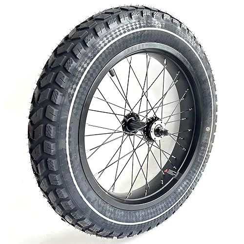Fat Bike Front Wheel Double Wall Rim with Puncture Resistant Tire  All Terrain Bolt On and Hub 36x12G Spokes Black Alloy Aluminum Snow Bicycle 