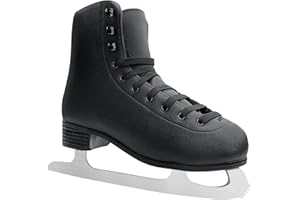 Gliti Ice Skates Womens/Mens/Boys/Girls, Black Ice Figure Skates，Comfortable & Breathable & Padded Skate, Figure Blades Ice S