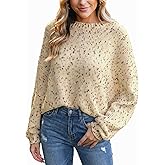 Wyeysyt Womens Sweaters Oversized Rainbow Pom Chunky Sweater Colorful Long Sleeve Knit Pullover Tops