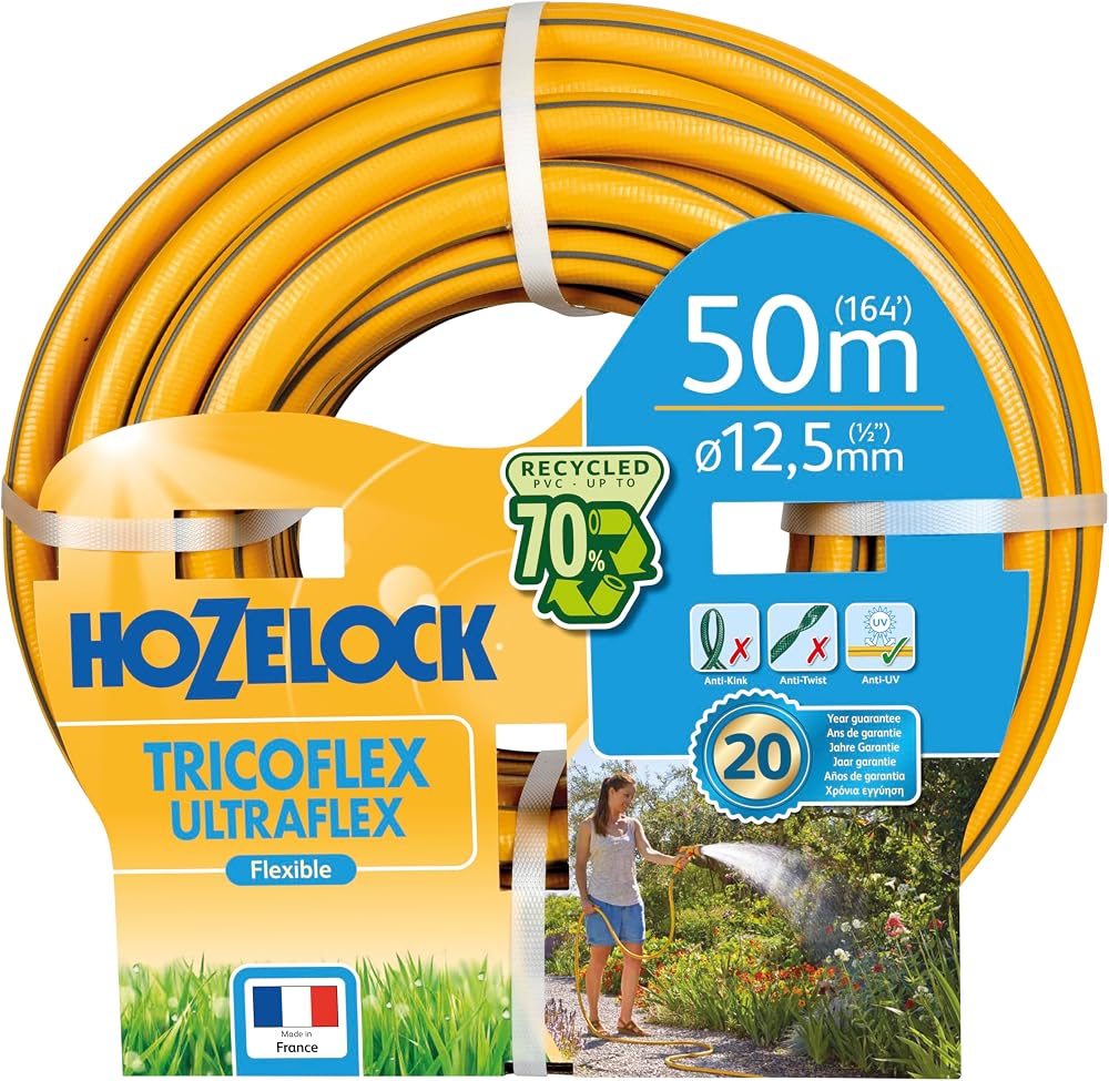 Hozelock Tricoflex Ultraflex Hose Yellow 12.5 mm x 50 m