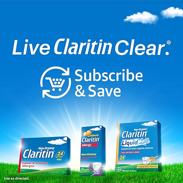 CLARITIN CHILDREN’S ALLERGY MEDICINE, 24-HOUR NON-DROWSY LORATADINE 5MG, ANTIHISTAMINE LIQUID FOR KIDS AGED 2 YEARS AND OLDER, GRAPE FLAVORED, 8 FL OZ.