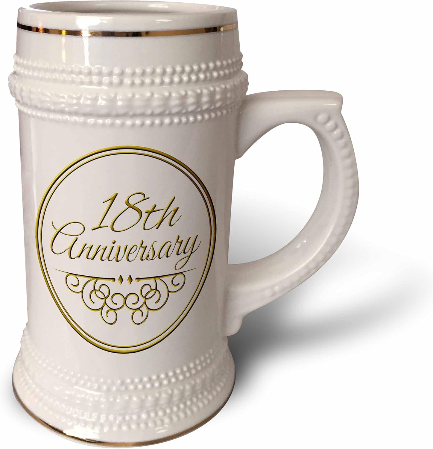 3dRose 18th Anniversary GiftGold Text for Celebrating Wedding anniversaries18