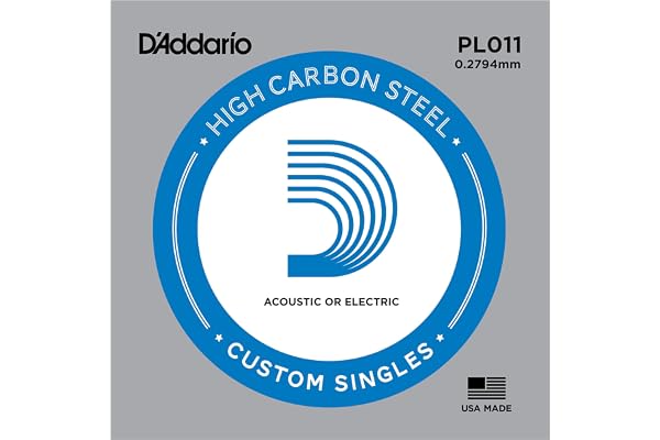 D'Addario PL011 Bulk Plain Steel Guitar Single String - .011 Gauge