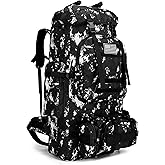 King'sGuard 100L Camping Hiking Backpack Molle Rucksack Military Camping Backpacking Daypack (Black Lighting)