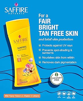 Saffire Naturals Sunfree SPF 25 PA ++ Body Lotion, 300ml