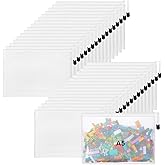 Jetec 32 Pcs Mesh Zipper Bags Toy Storage Bikini Organizer Bag Bolsas Para Guardar Trajes De Bano Waterproof Zipper Reusable Pouch Puzzle Multipurpose for Storage Office(White,9 x 7 Inch)