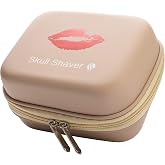 Skull Shaver Travel Case for Electric Shavers, Hard-Shell, Beige | Travel-Friendly Hard-Shell Shaver Case with Organized Storage for Chargers, Blades and Grooming Tools