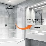 VeeBath Bath Screen Pivot 180° 6mm Toughened Glass 800x1400mm Jade Round view 6
