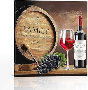 BLOOM SOMEWHERE Grape Wine Kitchen Wall Art Canvas Prints Wall Decor Pictures Paintings Artwork for Livingroom Bedroom Dining Room Decoration Ready to Hang Artwork 12