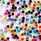 Vinvawenp 1000PCS 4mm Bicone Crystal Beads Faceted Spacer Loose Craft Beads Bulk for Jewelry Making Bracelets Necklace Earring Crafts (Mixed Colors)