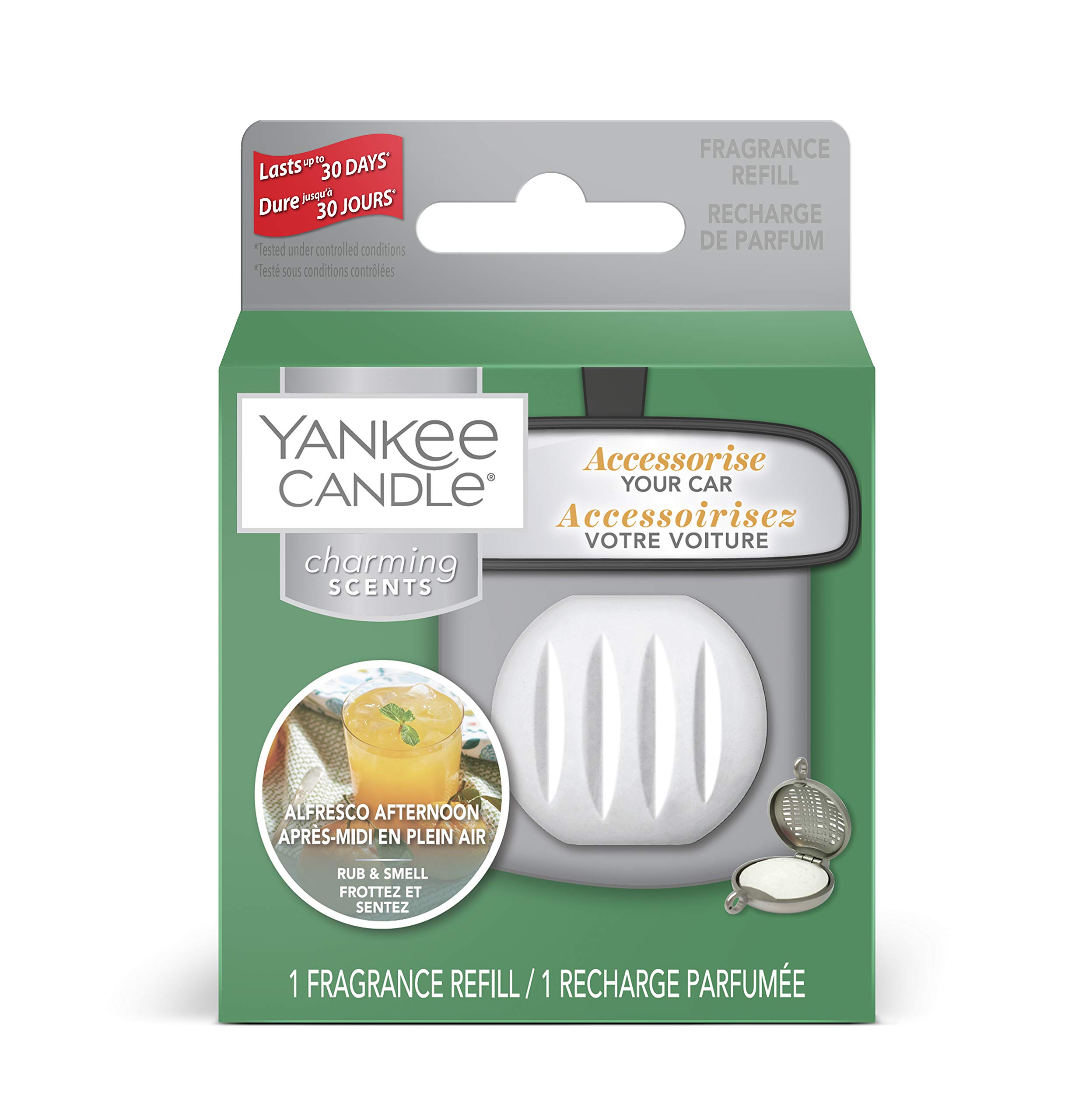 Yankee Candle Charming Scents Car Air Freshener Refill, Alfresco Afternoon