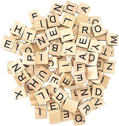 ASPIRE UK 200 Wooden Alphabet Letter Tiles Scrabble Style Spelling Phonics