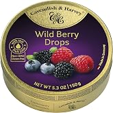 Cavendish &amp; Harvey Wild Berry Hard Candy Drops, 5.3 Ounce Tin | German hard candy, real fruit juice, gluten free, non-GMO, gold tin, family made 40+ years