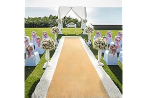 FUYITE Burlap Aisle Runner for Wedding Ceremony, 3ft x 20ft Natural Burlap Wedding Aisle Runner with Lace, Jute Vintage Seamless Rustic Charm Wedding Runner Aisle Outdoor