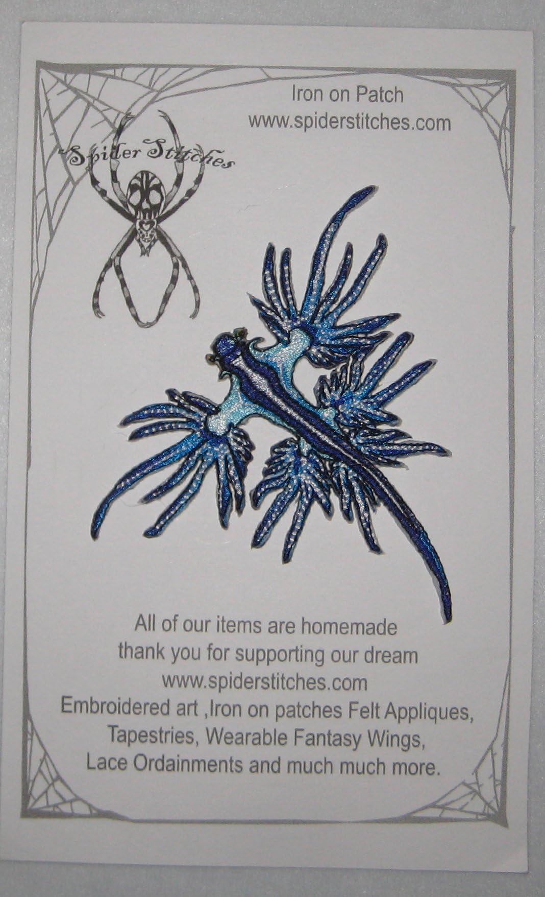 Blue Dragon Sea Slug Nudibranch Glaucus Atlanticus Iron on Patch