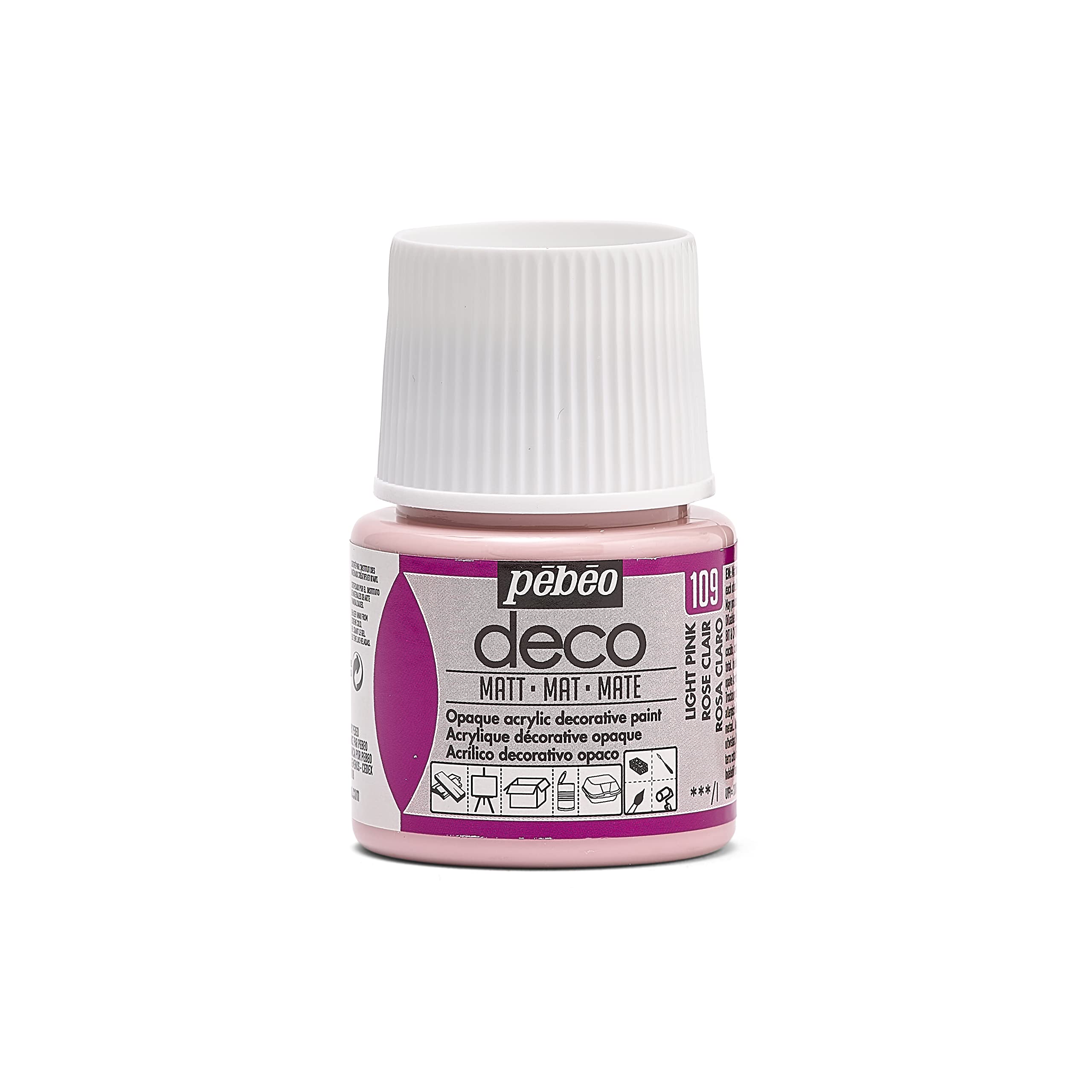PEBEO 204109 45ml Deco Matt, Acrylic, Light Pink, 7 x 4.5 x 4.5 cm