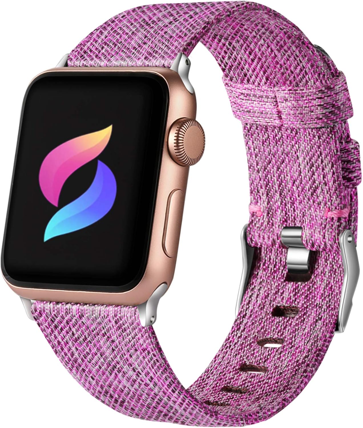 Haveda Fabric Compatible for Apple Watch Band Series 6 Series 5/4 40mm, Soft Accessories for Apple watch SE, iwatch bands 38mm womens, Cloth for Apple Watch band 38mm Series 3 2/1 Men (Sakura Purple)