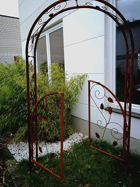 Zen Man Edelrost Garten Rosenbogen Rost Aus Metall Gartendeko Garten Rankhilfe Spalier Rost Rosenranke Handarbeit 120 30 220cm 031928 Amazon De Garten
