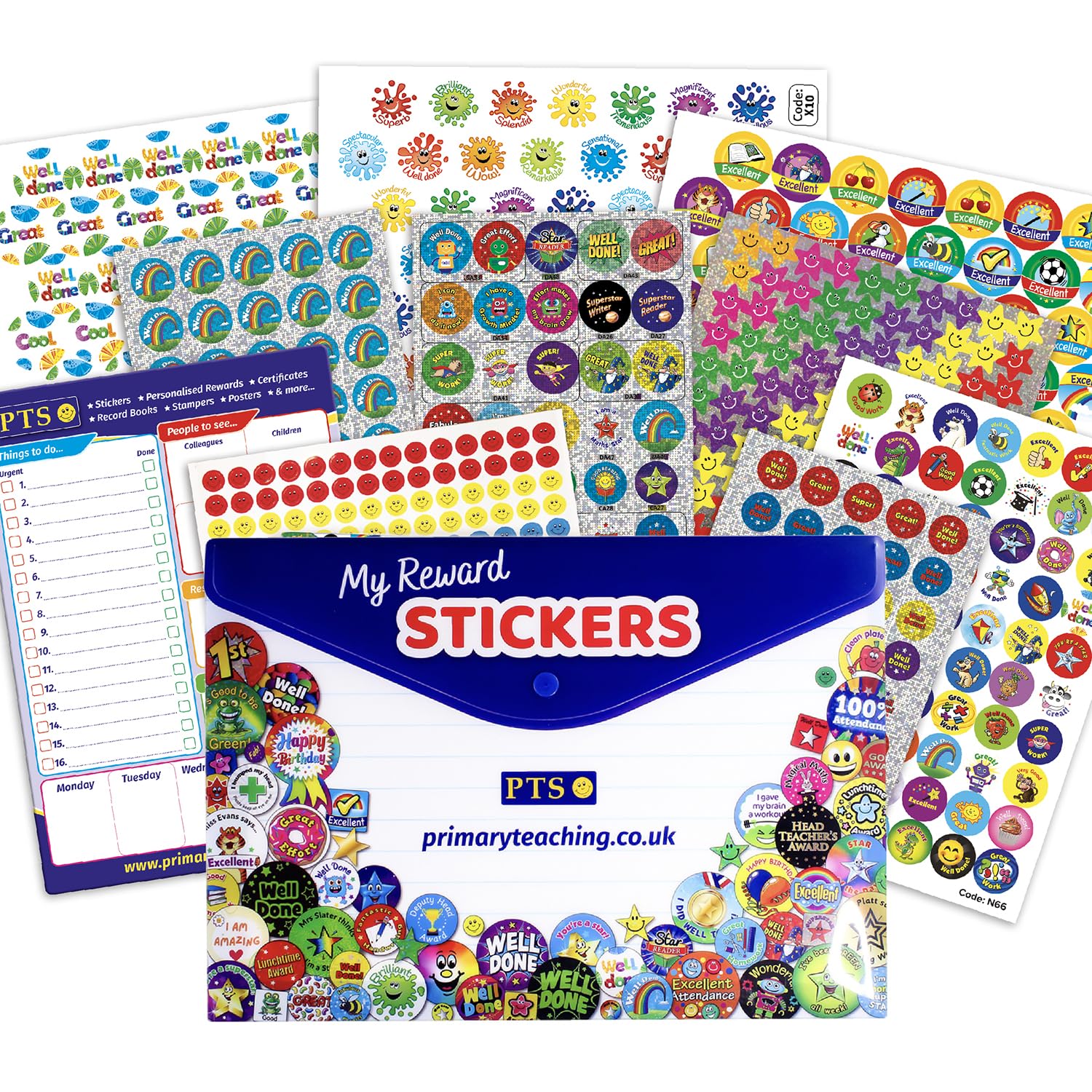 School Sticker Storage Folder Containing 621 Motivational Childrens Pupils Praise Reward Stickers Primary Teaching Services