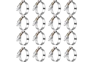 SEKSUALA 16Pack 1" T Bolt Hose Clamps - 304 Stainless Steel Turbo Intake Clamp for Turbo Tubes, Intercooler Pipes, Heavy Duty Radiator Hose Clamps Adjustable Range 34mm-40mm for 1" Hose ID
