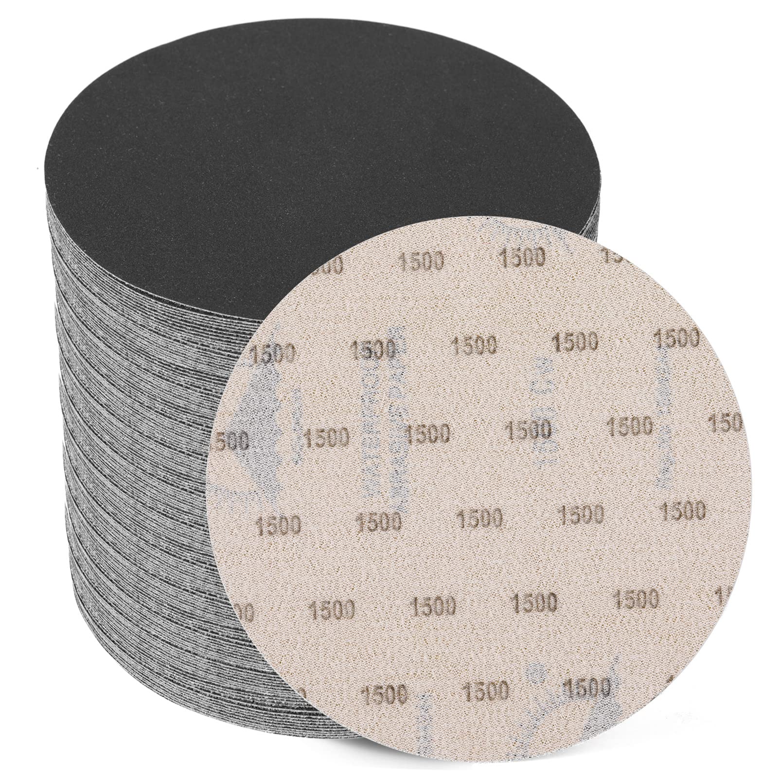 Photo 1 of 6 Inch 1500 Grit Sanding Disc, GOH DODD 25 Pieces Wet Dry Sandpaper Hook and Loop Sanding Pads Silicon Carbide Sand Paper for Random Orbital Sander Auto Metal Glass Resin Wood Polishing Sanding