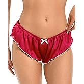 Satini Women's Satin Low Rise Fluted Sissy French Knickers Briefs Panties