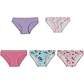 Hanes Ultimate Girls' Underwear, Cotton Stretch Panties, Briefs, Bikinis, & Hipsters, 5-Pack