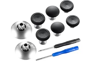 eXtremeRate Black 4 in 1 Metal Magnetic Thumbsticks Joysticks Swap Replacement Parts With T8H Cross Screwdrivers Repair Tools