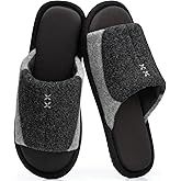 GOEWY Mens Two-Tone Slippers with Memory Foam Open Toe House Shoes Non-Slip Men's Slippers Comfy Indoor Slipper for Men Gifts for Men Him Dad